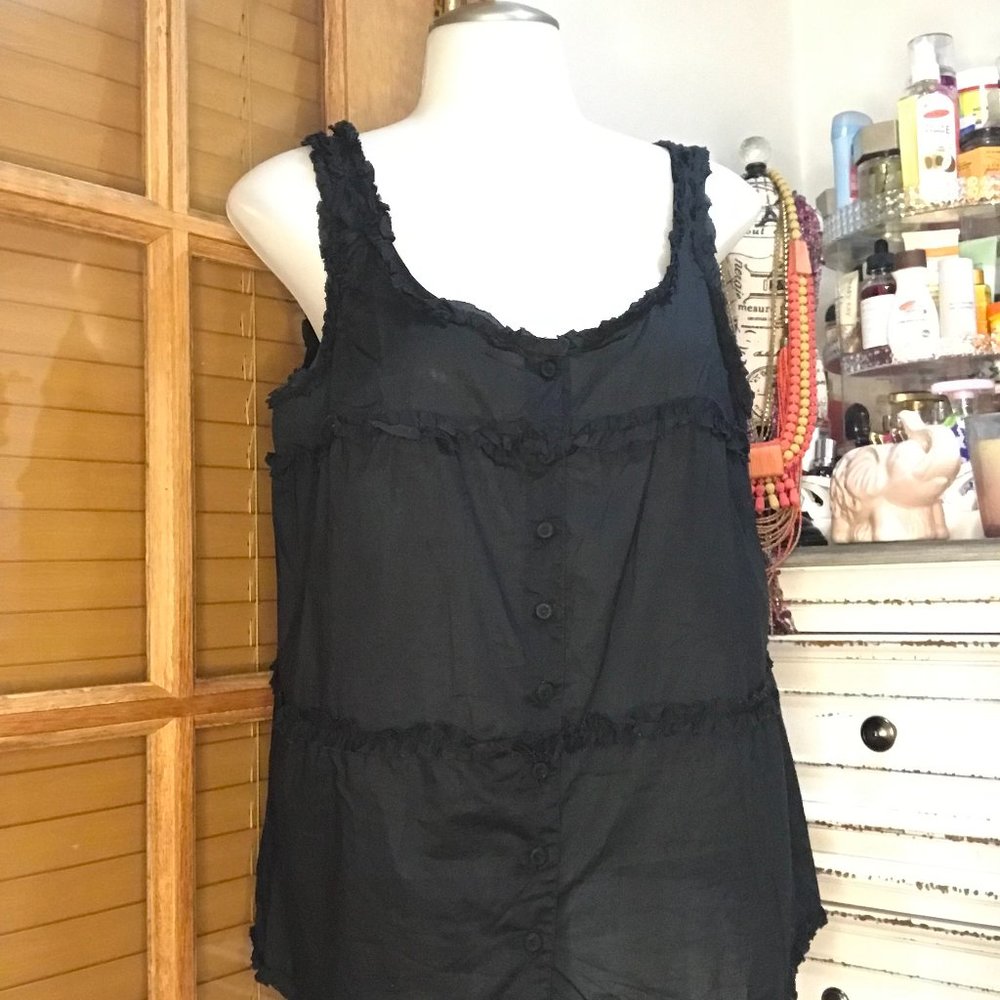 Like New 100% Cotton Cami Top Black Size M By GAP